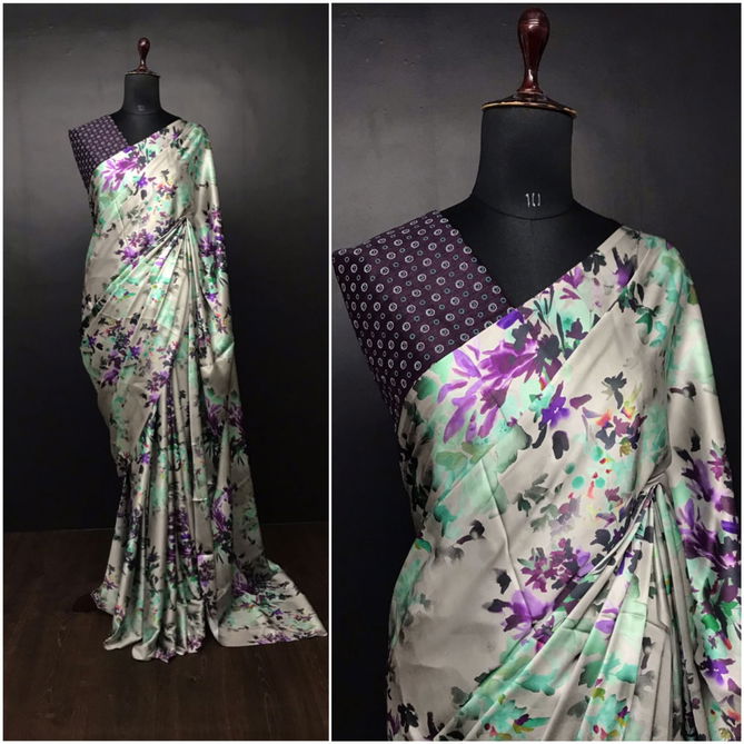 Spsc 42 Japan Satin Silk Wholesale Printed Designer Sarees
